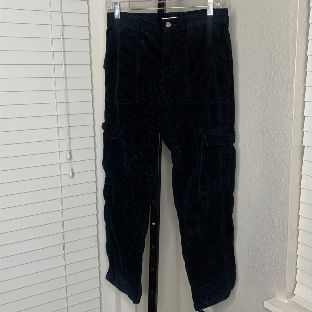 Pacsun y2k trendy ribbed elastic waist cargo pants medium